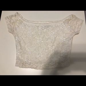 Hollister White Lace Crop Top